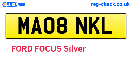 MA08NKL are the vehicle registration plates.