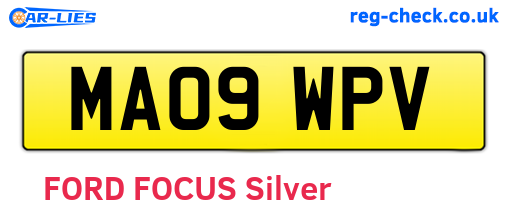 MA09WPV are the vehicle registration plates.