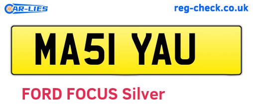 MA51YAU are the vehicle registration plates.