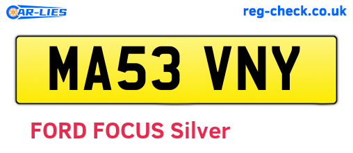 MA53VNY are the vehicle registration plates.