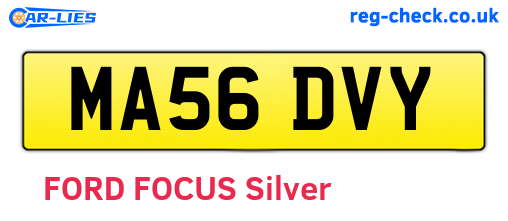 MA56DVY are the vehicle registration plates.