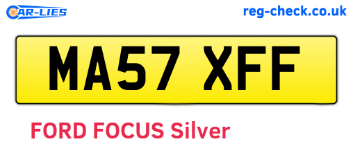MA57XFF are the vehicle registration plates.