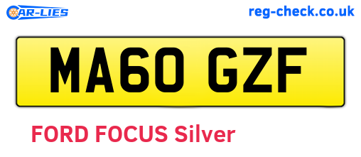 MA60GZF are the vehicle registration plates.