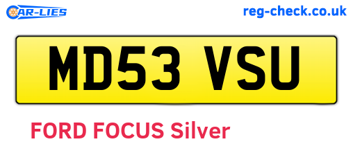 MD53VSU are the vehicle registration plates.