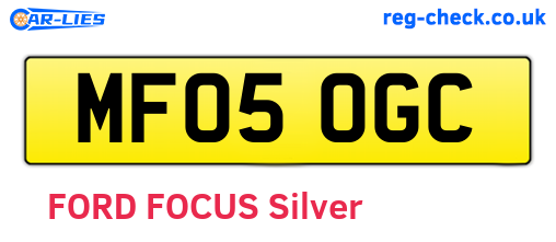 MF05OGC are the vehicle registration plates.