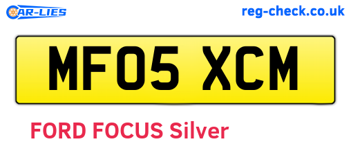 MF05XCM are the vehicle registration plates.
