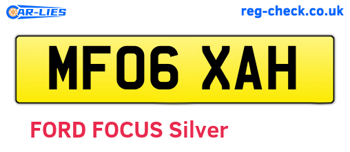 MF06XAH are the vehicle registration plates.