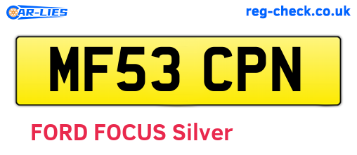 MF53CPN are the vehicle registration plates.