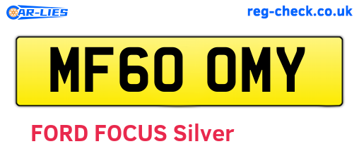 MF60OMY are the vehicle registration plates.