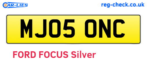 MJ05ONC are the vehicle registration plates.