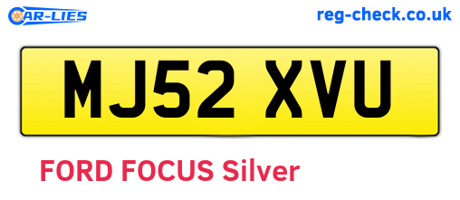 MJ52XVU are the vehicle registration plates.