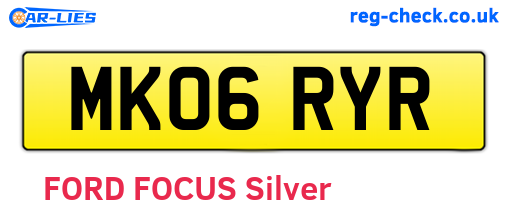 MK06RYR are the vehicle registration plates.