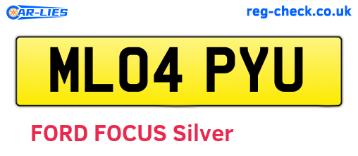 ML04PYU are the vehicle registration plates.