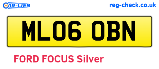 ML06OBN are the vehicle registration plates.