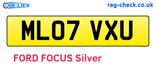 ML07VXU are the vehicle registration plates.