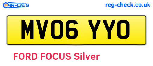 MV06YYO are the vehicle registration plates.