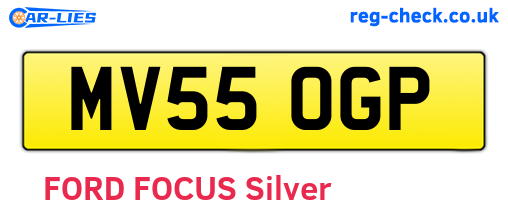 MV55OGP are the vehicle registration plates.