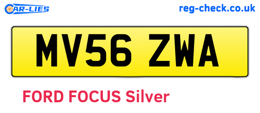 MV56ZWA are the vehicle registration plates.