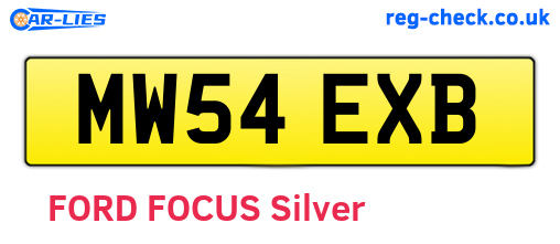 MW54EXB are the vehicle registration plates.
