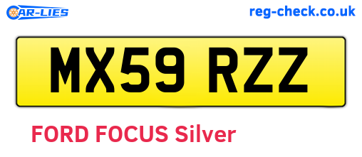 MX59RZZ are the vehicle registration plates.
