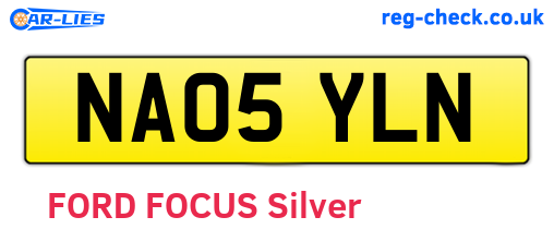NA05YLN are the vehicle registration plates.