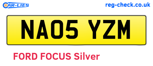 NA05YZM are the vehicle registration plates.