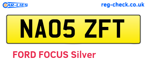 NA05ZFT are the vehicle registration plates.