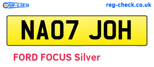 NA07JOH are the vehicle registration plates.