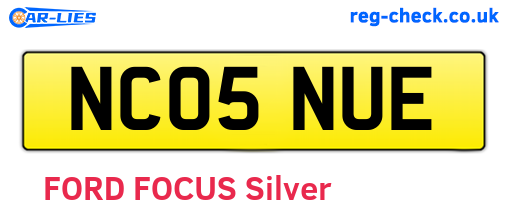 NC05NUE are the vehicle registration plates.
