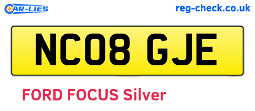NC08GJE are the vehicle registration plates.