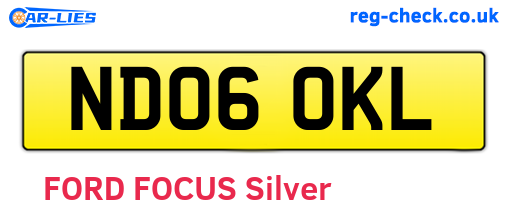 ND06OKL are the vehicle registration plates.