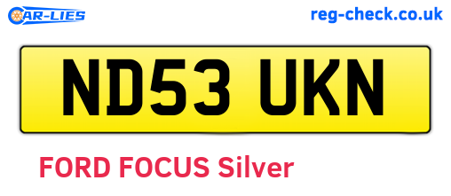 ND53UKN are the vehicle registration plates.