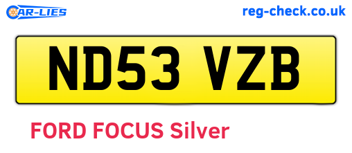 ND53VZB are the vehicle registration plates.