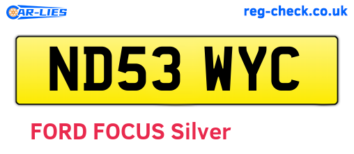 ND53WYC are the vehicle registration plates.