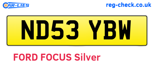 ND53YBW are the vehicle registration plates.
