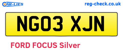 NG03XJN are the vehicle registration plates.