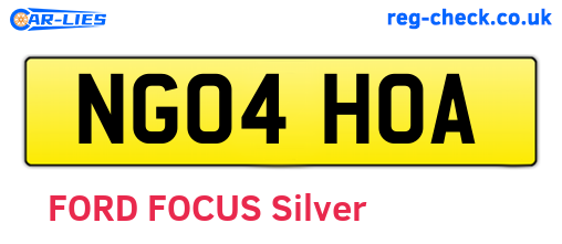 NG04HOA are the vehicle registration plates.