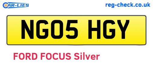NG05HGY are the vehicle registration plates.