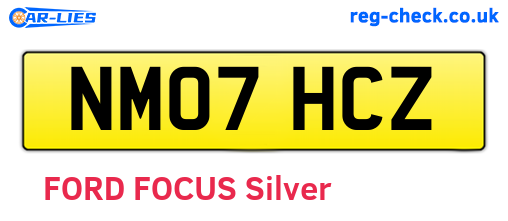 NM07HCZ are the vehicle registration plates.