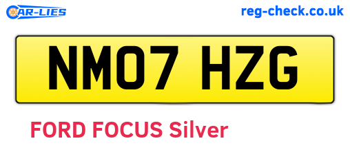 NM07HZG are the vehicle registration plates.