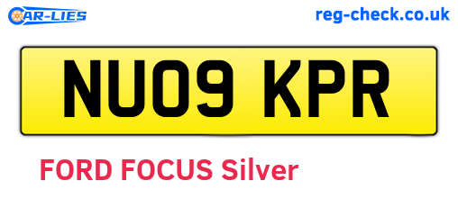 NU09KPR are the vehicle registration plates.