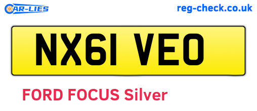 NX61VEO are the vehicle registration plates.