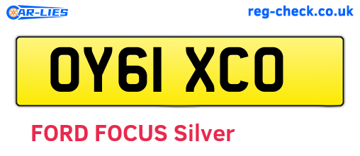 OY61XCO are the vehicle registration plates.