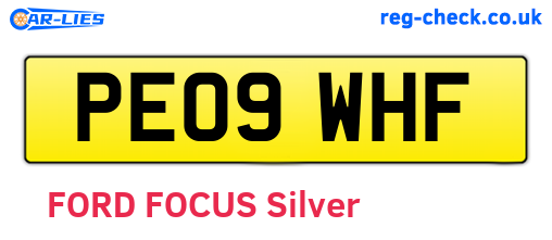 PE09WHF are the vehicle registration plates.