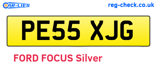 PE55XJG are the vehicle registration plates.