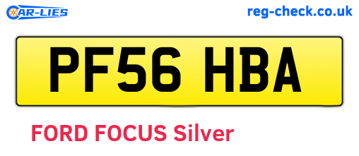 PF56HBA are the vehicle registration plates.
