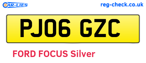 PJ06GZC are the vehicle registration plates.
