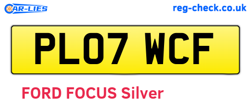 PL07WCF are the vehicle registration plates.