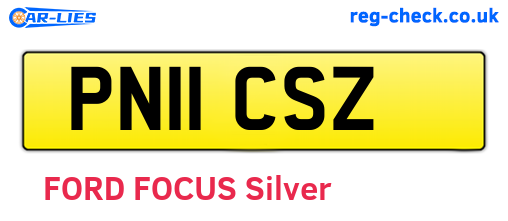 PN11CSZ are the vehicle registration plates.