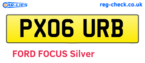 PX06URB are the vehicle registration plates.